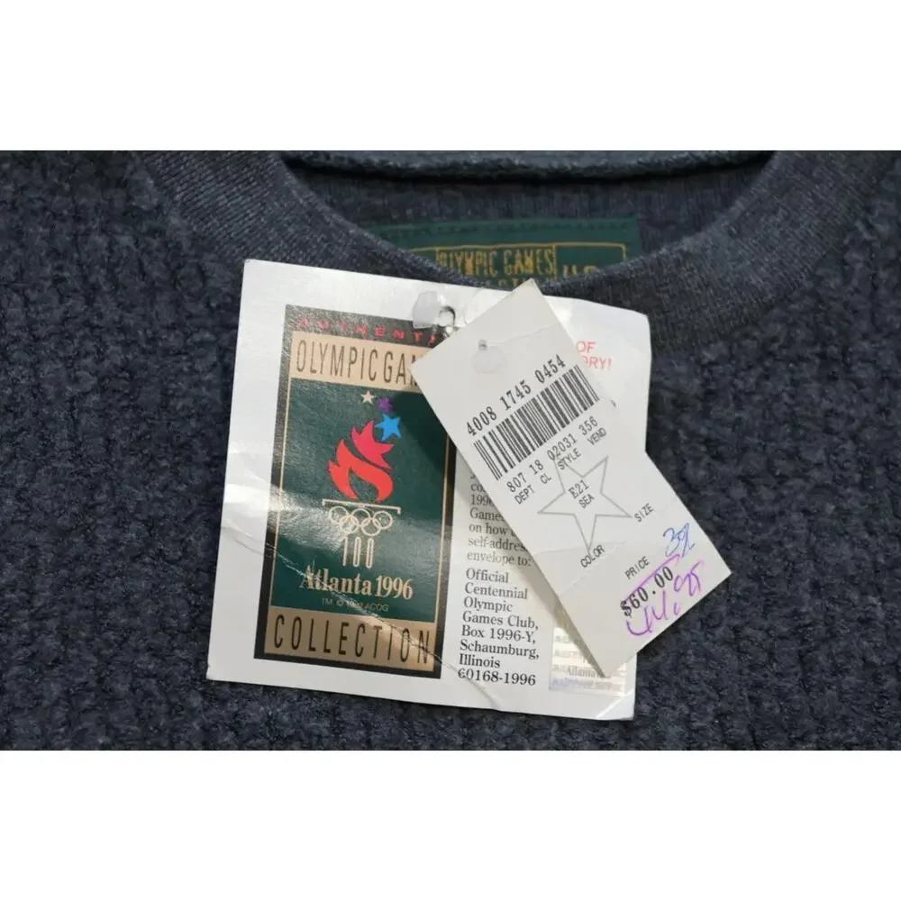 VTG Hanes 1996 Atlanta Olympic Sweater MADE IN‎ USA Mens Sz Small NWT